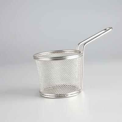 China Chip Fry Basket Stainless Steel Viable Mini Fryer Basket Strainer for sale