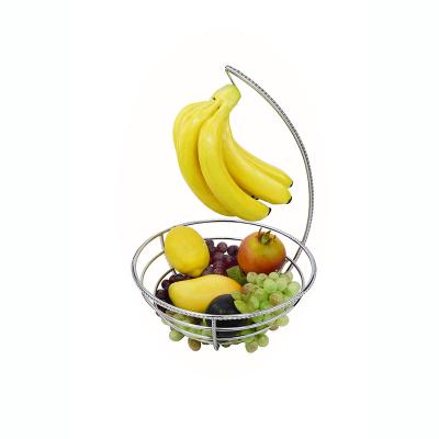 China Viable Home Metal Chrome Iron Kitchen Storage Wire Decorative Fruit Basket for sale