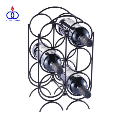 China Wholesale Customized Viable Modern Decorative Stackable Iron Metal Wine Rack for sale