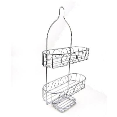 China Bathroom Organizer Hanging Rack Metal Shower Caddy Shower Shampoo Storage Shelf for sale