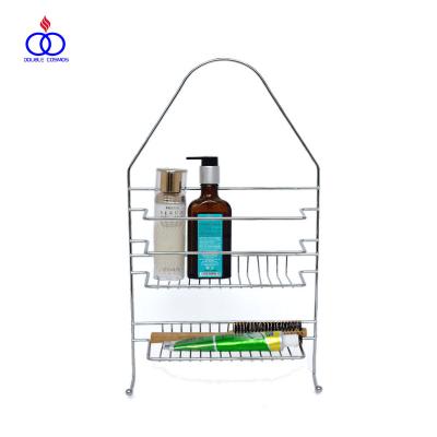 China Wholesale Modern Nil Bath Corner 2 Tier Iron Metal Shower Hanging Caddy for sale