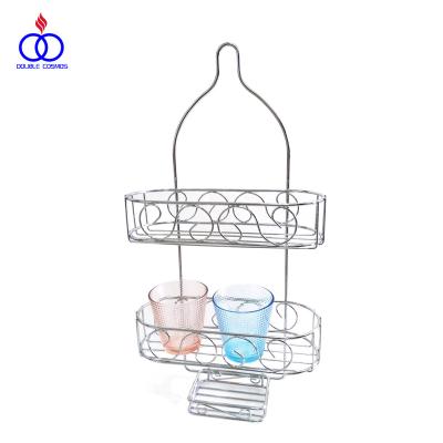 China 3 Tier Metal Modern Zero Wire Bathroom Hanging Shower Caddy for sale