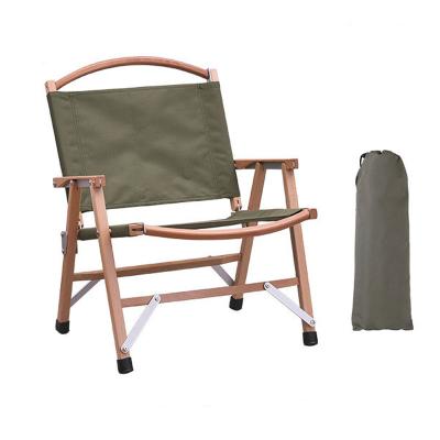 China Modern Custom Logo Color Outdoor Kermit Beach Portable Aluminum Wood Camping Folding Chair for sale