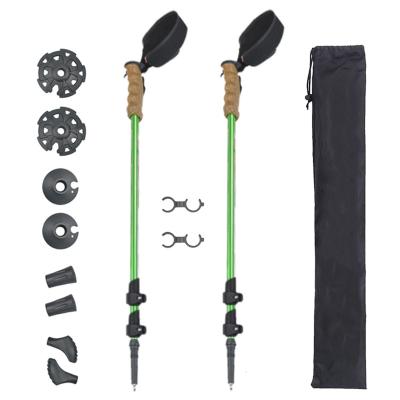 China Shockproof Factory Price Kork Grab Ultralight Adjustable Carbon Fiber Hiking Stick Trekking Pole for sale