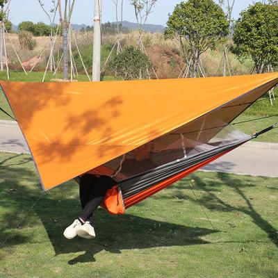 China Extended Type 6 People 300*300cm Outdoor Waterproof Ultralight Polyester Hammock Tarp Fishing Portable Shelter Tent For Camping for sale