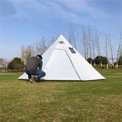 China Diagonal Tying Type Outdoor Luxury Oxford 4m*4m Large Family Teepee Yurt Manufacture Glamping Tents For Events for sale