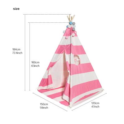 China Soft Toy Custom Cotton Child Play Tent Teepe Kids Indoor Teepee Tent with Mat and Lights for sale