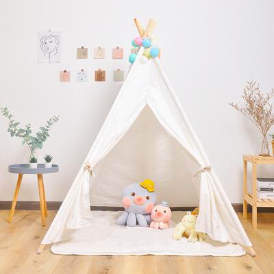 China Toy Foldable Outdoor Mini Tipi Soft Cotton Canvas Cover Teepee Tent Indoor Kids Play Tent for sale