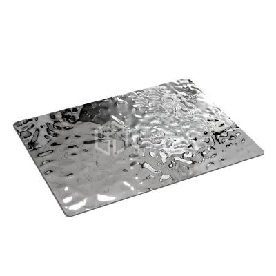 China Construction embossed 304 stainless steel plates stamp water ripple stainless steel sheet embossing colored metal sheets mirror finish price for sale