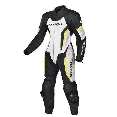 China DUHAN KERAKOLL Breathable One Piece Motorcycle Racing Suit Cowhide Motocross Jacket Genuine Leather Pants With Protectors Knee Sliders for sale