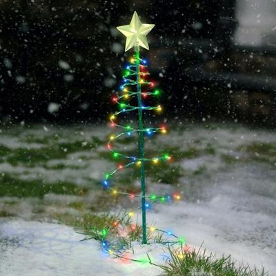 China Christmas tree shape New year Christmas tree LED decoration solar metal string lawn XINGX holiday decoration stool for sale