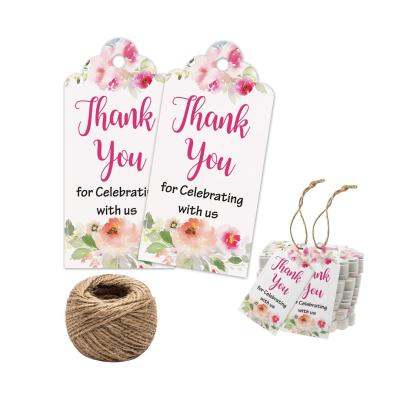 China Europe 100Pcs Floral Thank You Tag For Celebrating With Us for sale