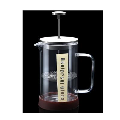 China Eco-friendly Household French Tea Maker Filter Coffee Press Heat Resistant Glass Pot for sale