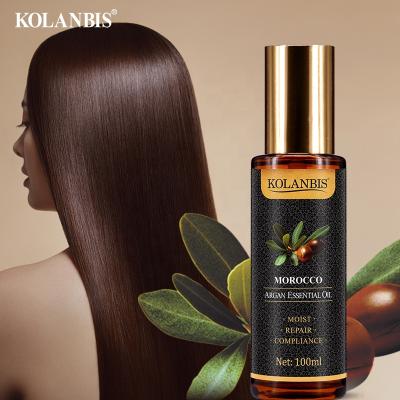 China Fair Trade KOLANBIS Wholesale Natural Argan Oil Argan Essential Oil Nourish and Repair Damaged Hair for sale