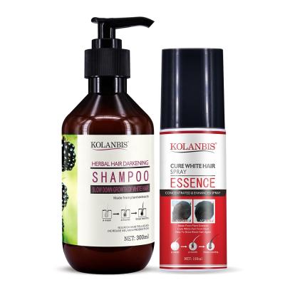 China KOLANBIS Organic Herbal Hair Shampoo and Serum Set Replenishing Darkening Wholesale Price for sale