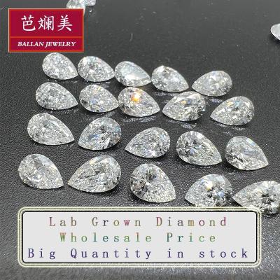 China Polishing Pears Form 3*2mm - 6*4mm DEF VS Diamond Synthetic Lab Created CVD/HPHT Diamond Loose Gemstone For Jewelry Lab Developed Diamond for sale