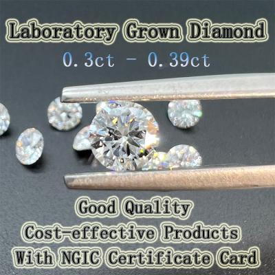 China VS Quality Round 4.2-4.6mm Pole 0.3-0.39ct With NGIC Certificate HPHT Lab Loose Diamond Gemstone Lab Grown Diamond for sale