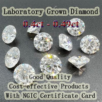 China Polish 4.6-5.0mm Round 0.4-0.49ct DE VS Quality with HPHT Certificate from NGIC Created Diamond Lab Created Diamond Lab Created Diamond Lab for sale