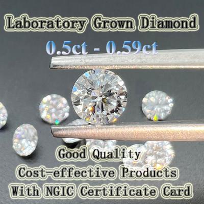 China Polishing Round 5.0mm-5.3mm 0.5-0.59ct DE VS Quality With NGIC Certificate Loose Gemstone Lab Grown Diamond Lab Grown Diamonds for sale