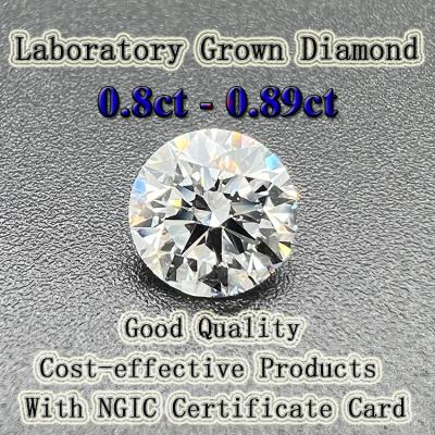 China Round 5.9-6.2mm 0.8-0.89ct DE VS Quality polish with NGIC certificate lab made diamond CVD hpht loose diamond lab grown diamond for sale