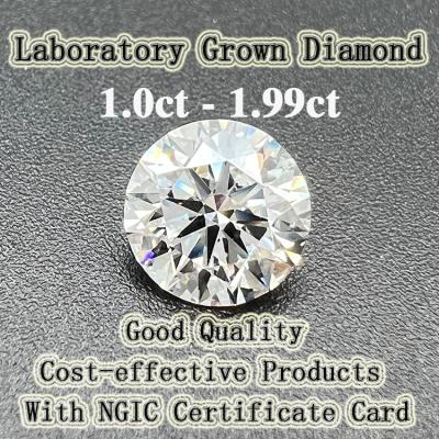 China 6.4-8.1mm round 1.0-1.99ct DE VS Quality polish with NGIC certificate lab synthetic white diamond CVD hpht diamond lab grown diamond for sale