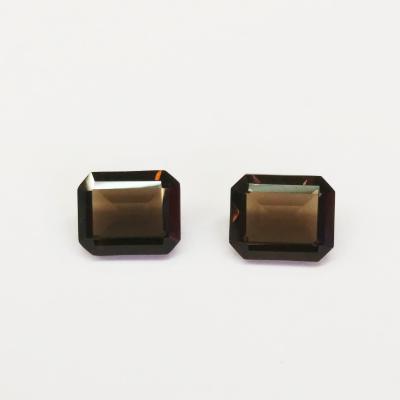 China Polishing Square Shape 2.0mm~10.0mm High Quality Natural Faceted Loose Smoky Quartz Gemstones For Jewelry Making Natural Smoky Quartz for sale