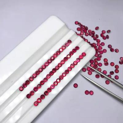 China Polishing Round Brilliant Cup 0.8mm | 3.0mm Good Quality Diamond Cut Clean Stone/Machine Cut Faceted Gemstone For Jewelry Natural Ruby for sale