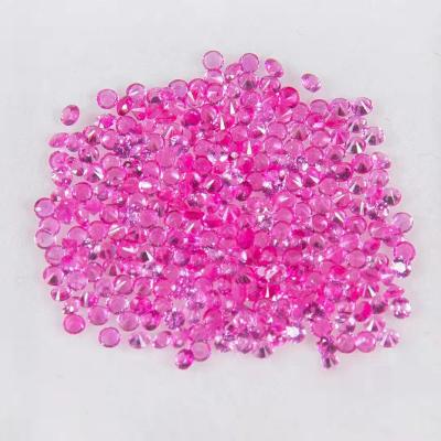 China Round Cut 0.8mm~3.0mm Round Brilliant Eye Grade Clean Polishing Machine Cut/Natural Pink Sapphire Diamond Cut Faceted Loose Gemstone for sale