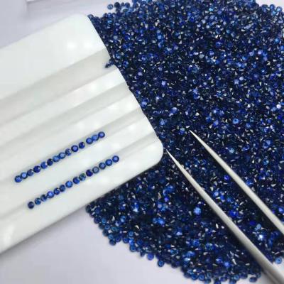 China Good Quality Machine Cut 0.8mm~3.0mm/Diamond Cut Faceted Loose Gemstone Round Brilliant Polishing For Jewelry Natural Blue Sapphire for sale