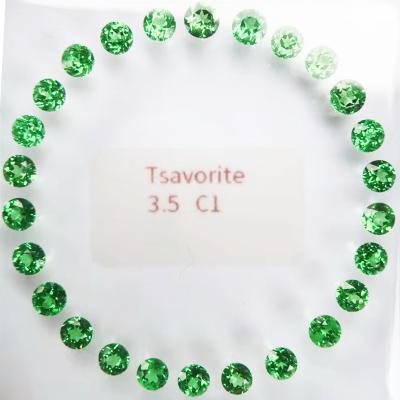 China Polishing Round Brilliant Cup 0.8mm | good quality 5.0mm Garnet Faceted Cut Loose Green Gemstone for Jewelry Natural Tsavorite setting for sale