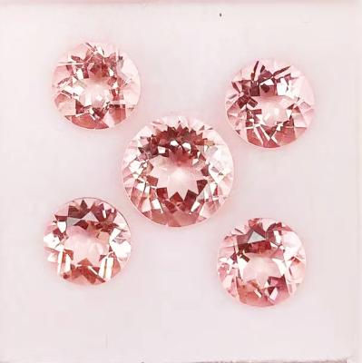 China Round Shape 3.0mm~10.0mm Eye Grade Medium Clean Polishing Pink Color Natural Pink Morganite for sale