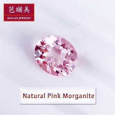 China Oval Shape 5x3mm~16x12mm Eye Grade Medium Polishing Clean Pink Color Natural Pink Morganite for sale