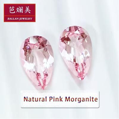 China Pear Shape 5x3mm~18x13mm Eye Grade Medium Clean Polishing Pink Color Natural Pink Morganite for sale