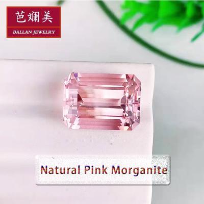 China Octagon Shape 5x3mm~16x12mm Eye Grade Medium Clean Polishing Pink Color Natural Pink Morganite for sale