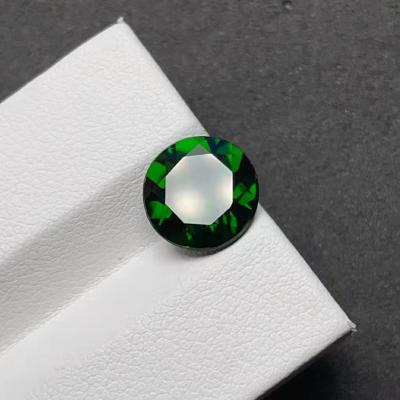 China Round Shape 1.0mm~9.0mm Eye Clean Polishing Grade Faceted Semi Precious Loose Green Gemstone For Jewelry Making Natural Chrome Diopside for sale