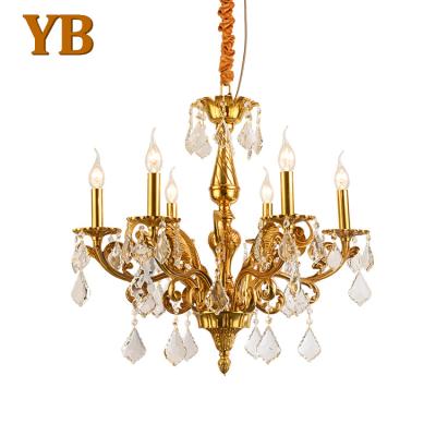 China French Modern Elegant Bedroom Ceiling Luxury Living Room Lighting Led Crystal Brass Chandeliers for sale