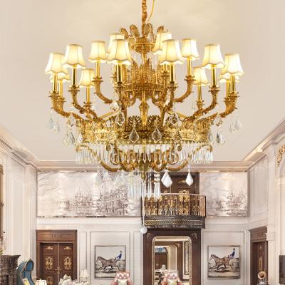 China Large Living Room Modern Custom Pendant Light European Luxury Brass Crystal Chandelier For Home Hotel for sale