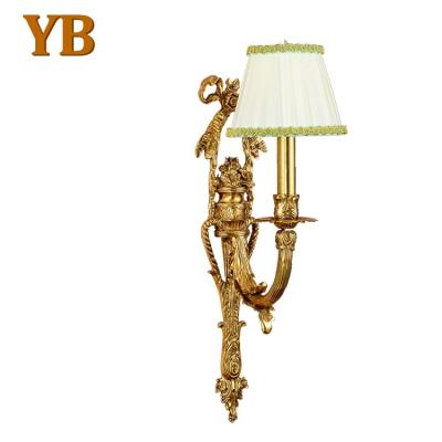 China New Product French Style Decoration LED Wall Lamp Sill Customized Luxury Classic Indoor Brass Sconce Lighting for sale