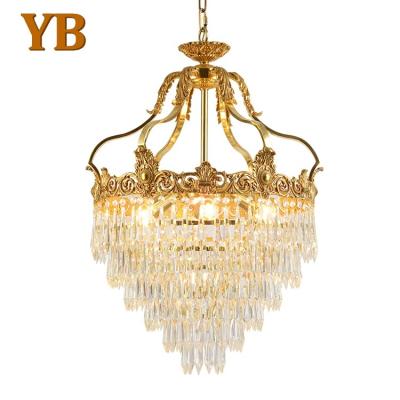 China Home Lighting Modern Luxury Dining Room Decor Vintage Gold Indoor Luxury Brass Led Crystal Chandelier Ceiling Lamps for sale