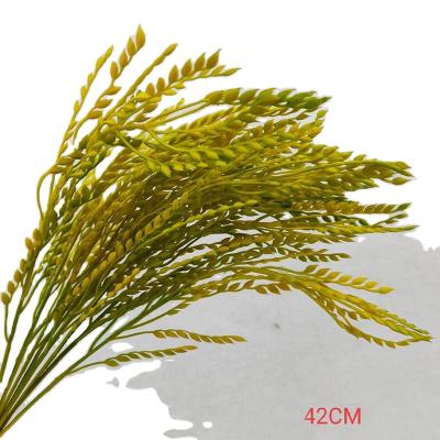 China Realistic Yellow Straw / Long Lasting Bunch Artificial Natural Color Branch Rice for sale