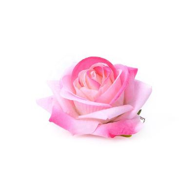 China Factory Wholesale Realistic / Long Lasting Beautiful Artificial Hair Clip Hair Flower Silk Rose Hair Clips For Bride Corsage for sale