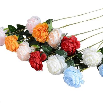 China Realistic Western Rose/Long Lasting Artificial Silk Plant Camellia Rose Happy Wholesale Beautiful Fake Flowers For Wedding Decoration for sale