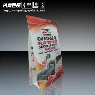 China Laminated Flat Bottom Ziplock Stand Up Pouches, Quad Seal Bags Doypack for sale