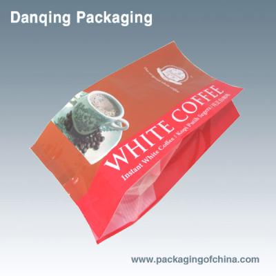 China Custom Printed Coffee Packaging Bags Red Side Gusset Pillow Pouch With Valve for sale