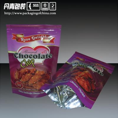 China Stand Up Zip Pouch    Food Grade Aluminium Foil Bag For Chocolate Chip Packaging for sale