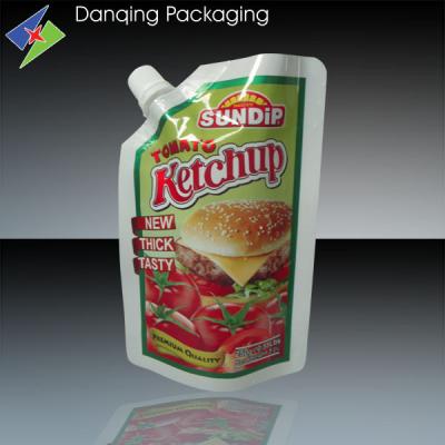 China Tomato Sauce Packaging  Aluminium Foil Stand up Spout Pouch For Tomato Paste for sale