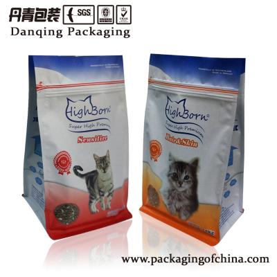 China Matt Printed PET Packaging Quad Seal Pouch , Flat Bottom Pouch With Zipper for sale