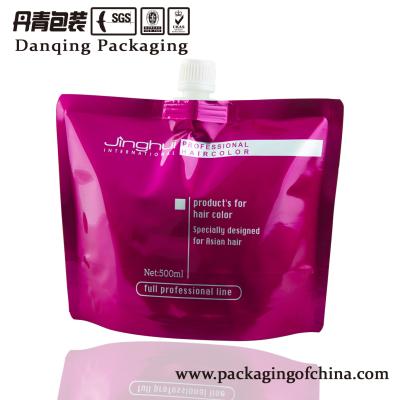 China Laminated nozzle stand up pouch with spout packaging for hair color for sale