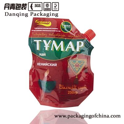 China Printing Flat Bottom Plastic Bags for tea / plastic food pouches D0120 for sale