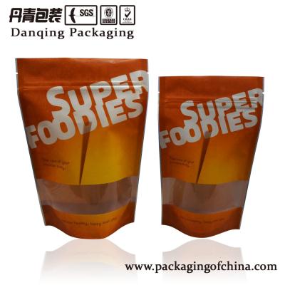 China Custom Food Packaging Stand Up Zipper Pouches With Clear Front Window for sale